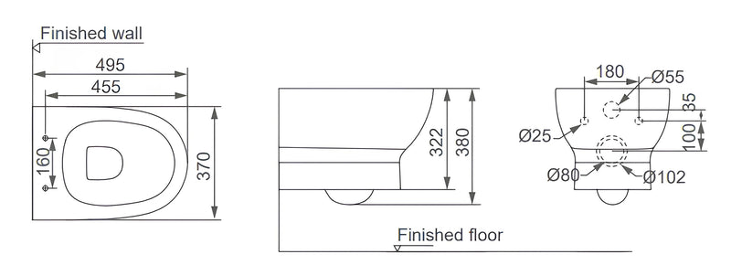 Wall-Hung Seat - Bathroom Set