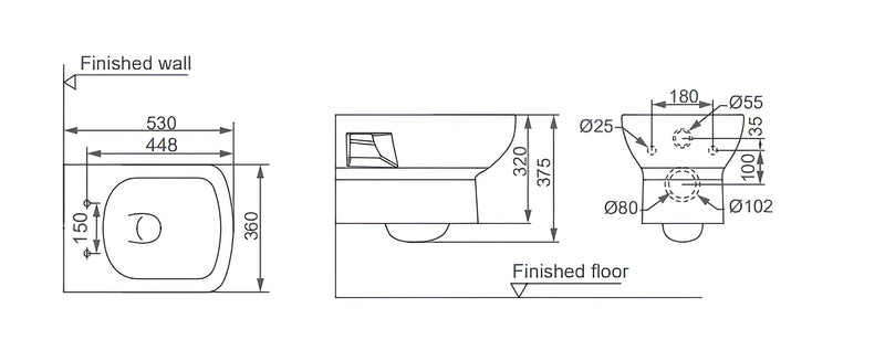 Wall-Hung Seat - Bathroom Set