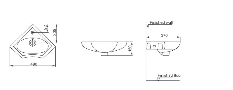 Triangle Art Vanity Basin