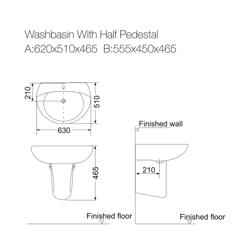 Half Basin - Bathroom Set