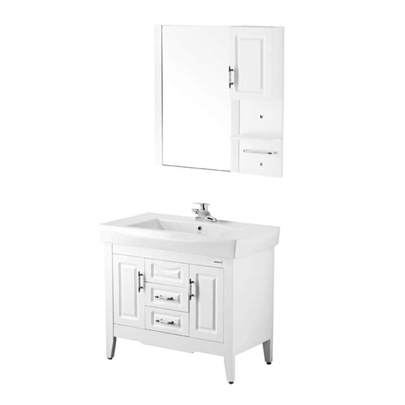 White Wooden Bathroom Cabinet